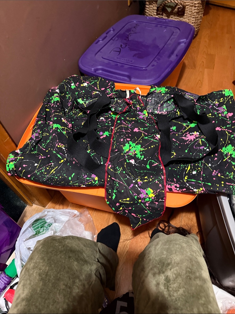 Spirit Black Neon Splatter Sweatpants